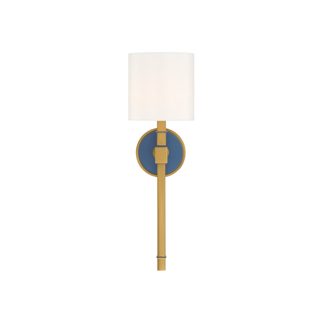 Crystorama Herrick 6.25" Sconce in Luxe Gold + Navy - Additional View