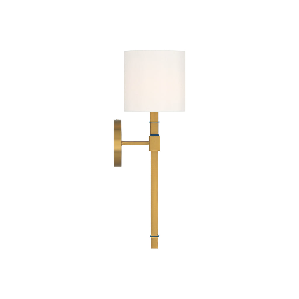 Crystorama Herrick 6.25" Sconce in Luxe Gold + Navy - Additional View