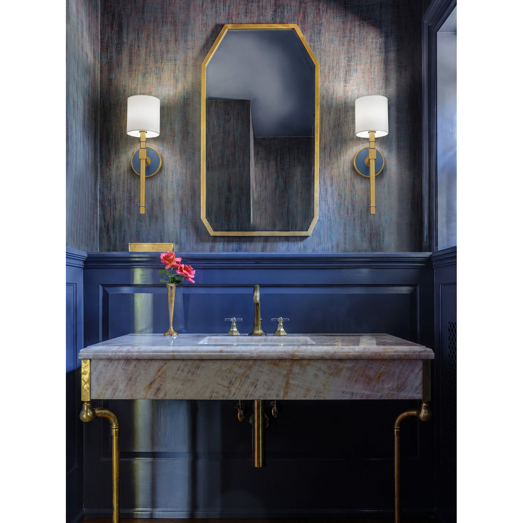 Crystorama Herrick 6.25" Sconce in Luxe Gold + Navy - Lifestyle View