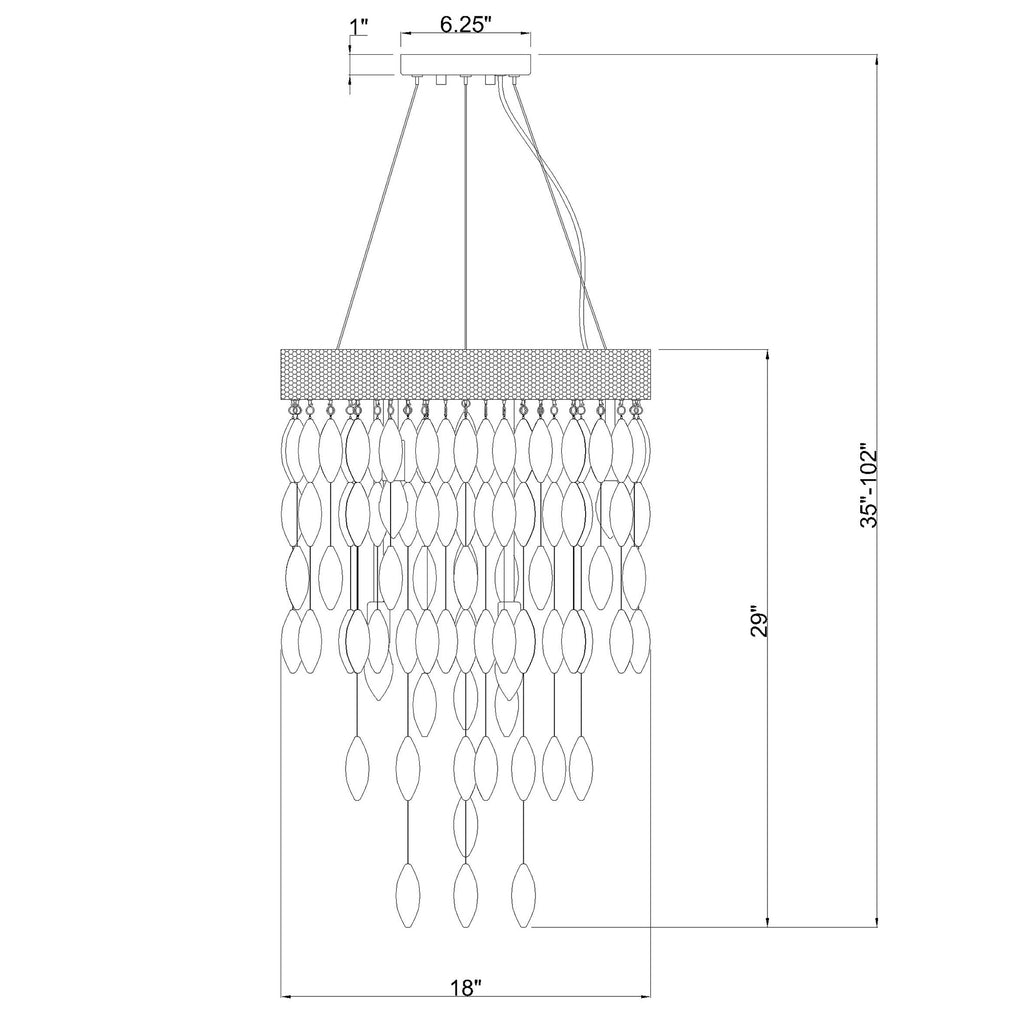 Crystorama Hudson 18'' Chandelier - Product Dimensions
