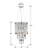 HUD-A2216-CH Hudson 6 Light Chandelier | Dimensions Image