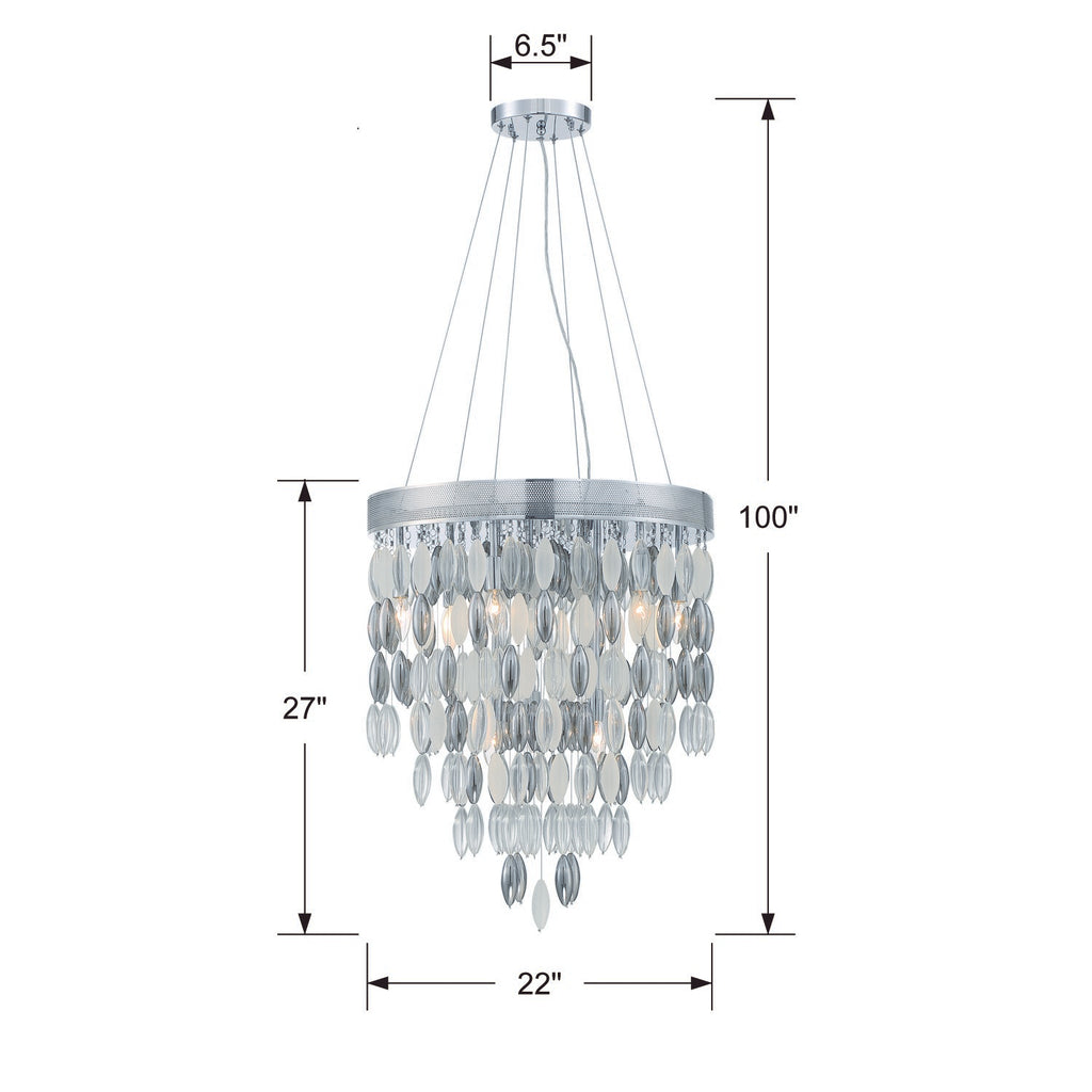 HUD-A2219-CH Hudson 9 Light Chandelier | Dimensions Image