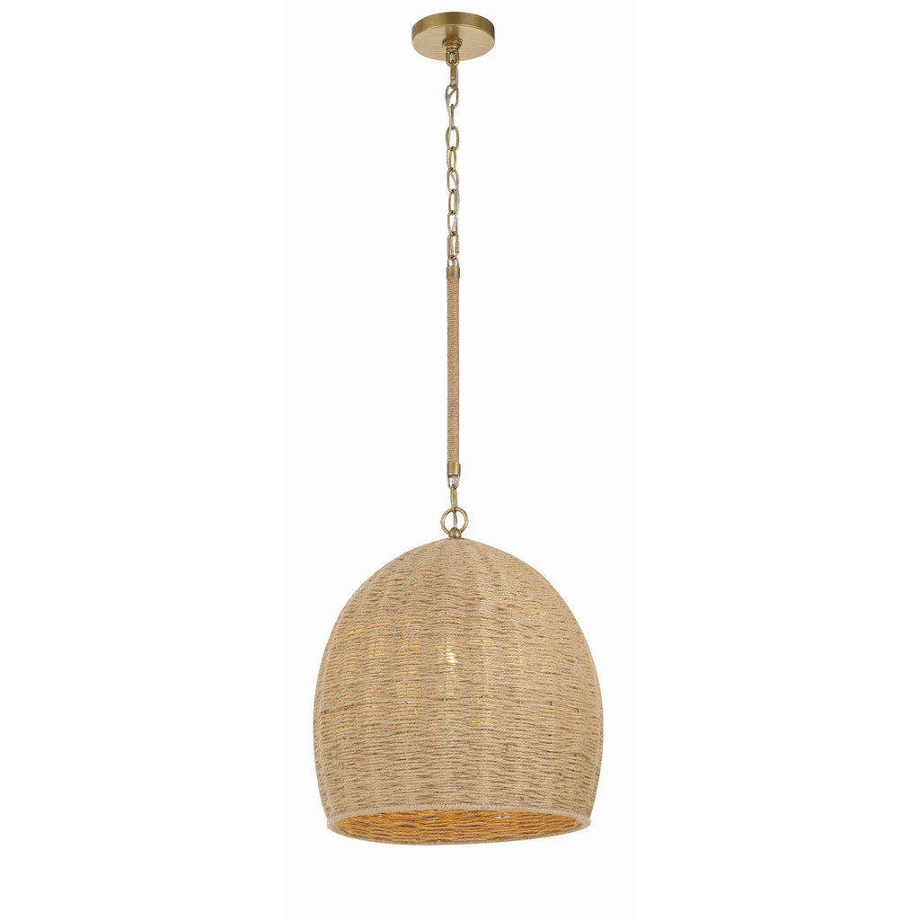 Crystorama Jace 15'' Pendant in Soft Gold - Front View