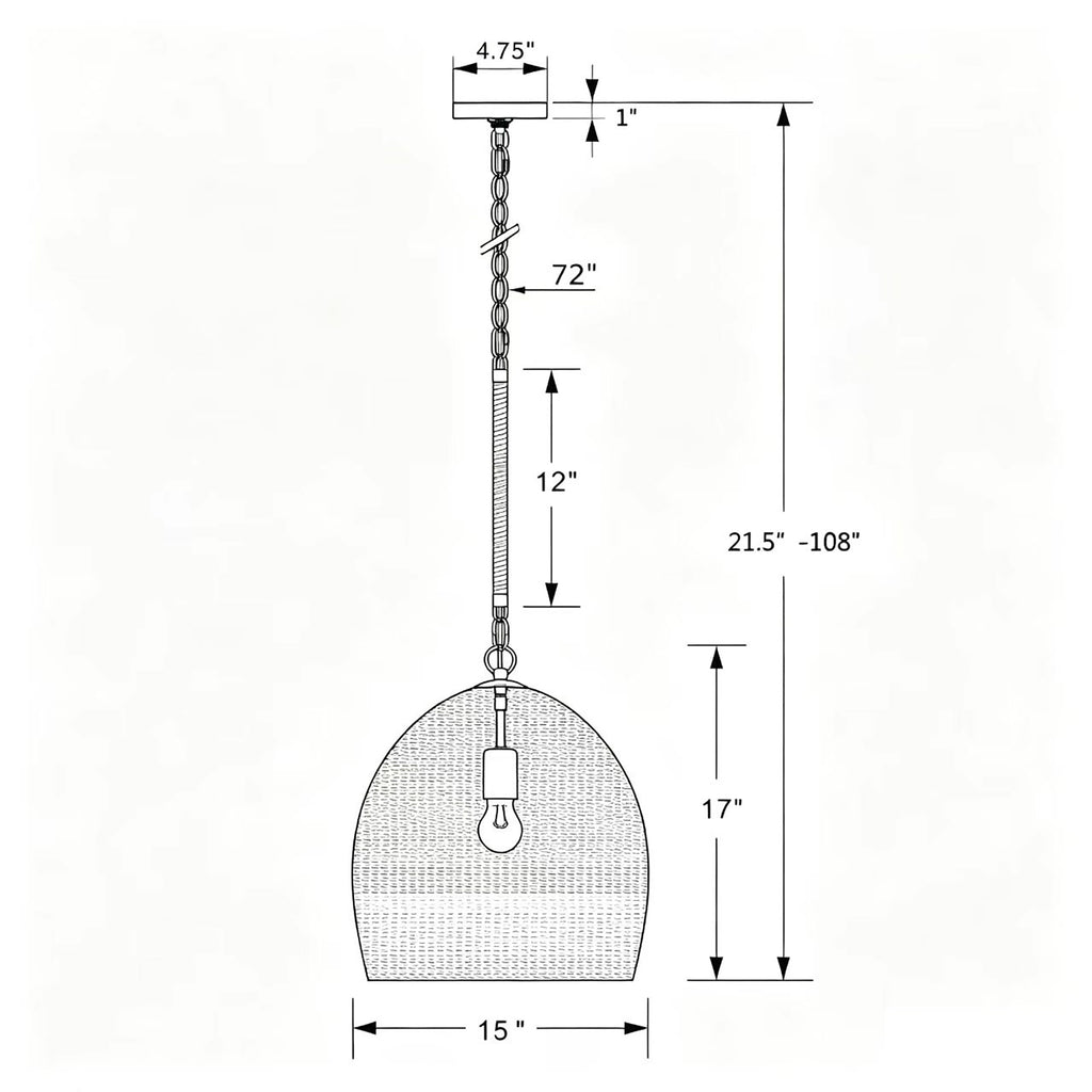 Crystorama Jace 15'' Pendant - Product Dimensions