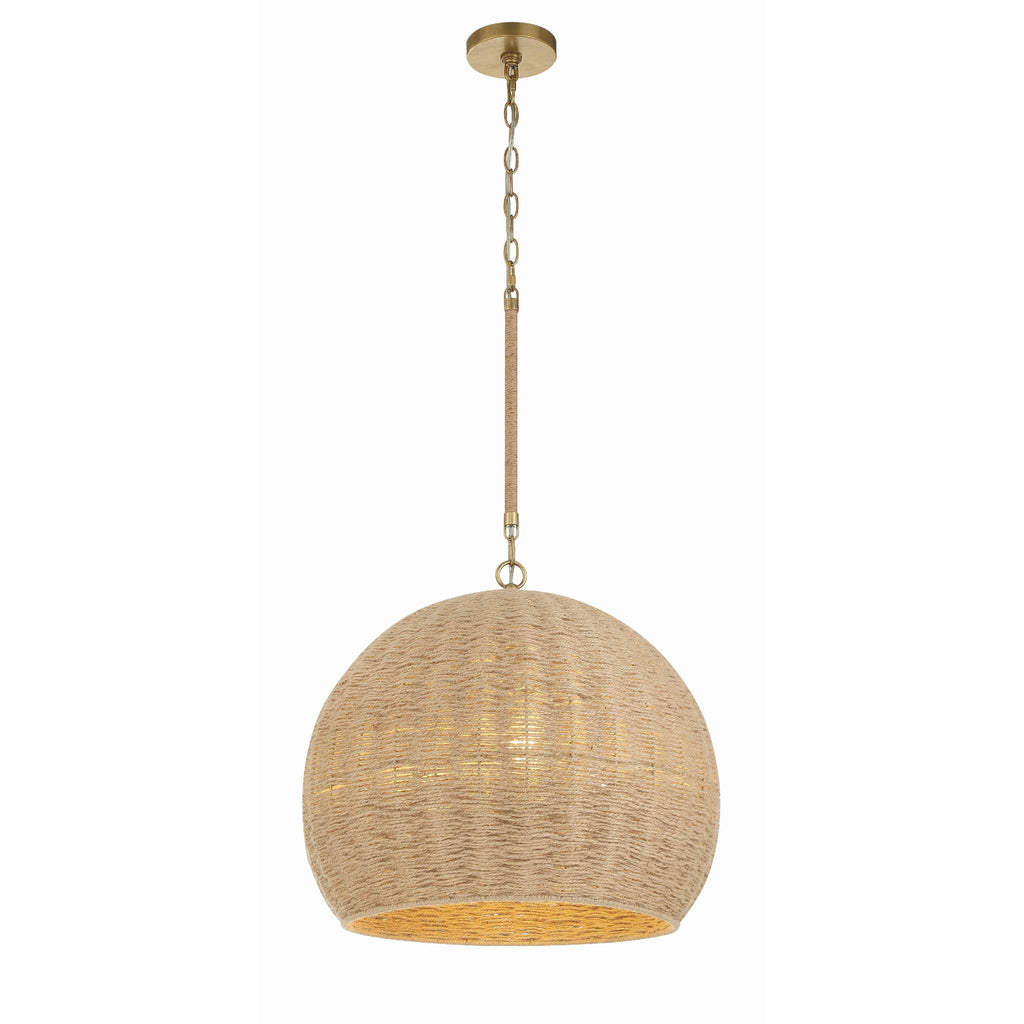 Crystorama Jace 20'' Pendant in Soft Gold - Front View