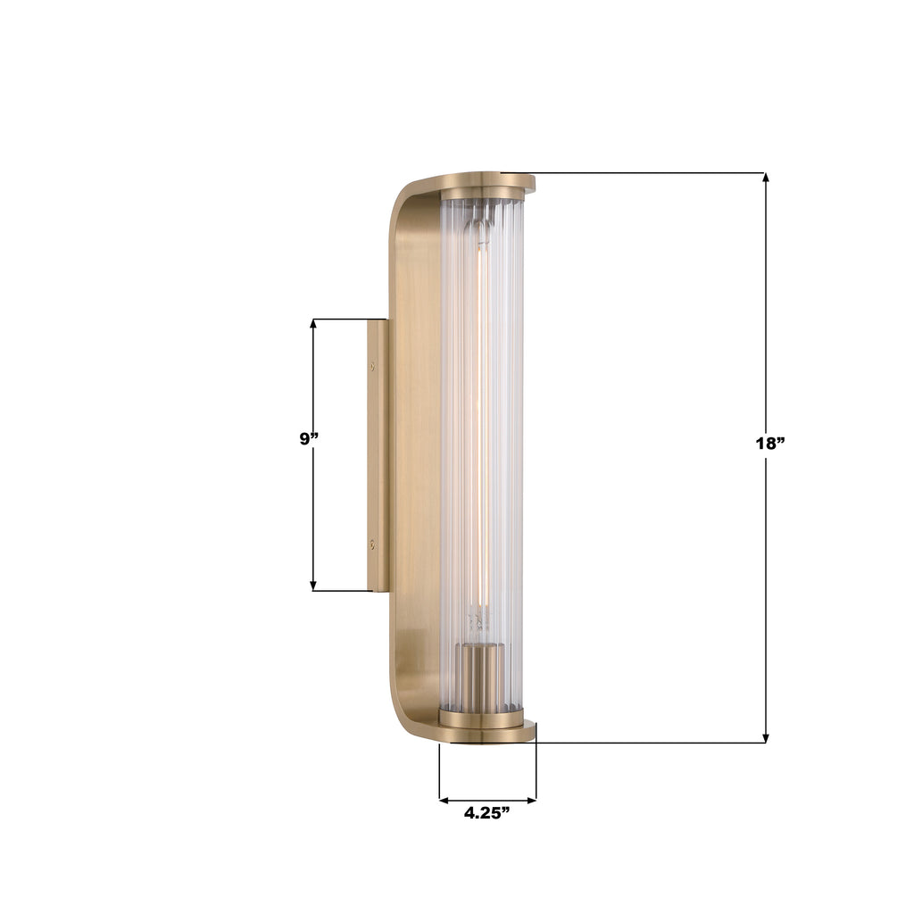 JAR-2301-AG Jarvis 1 Light Sconce | Dimensions Image