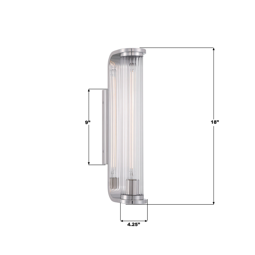 JAR-2301-PN Jarvis 1 Light Sconce | Dimensions Image