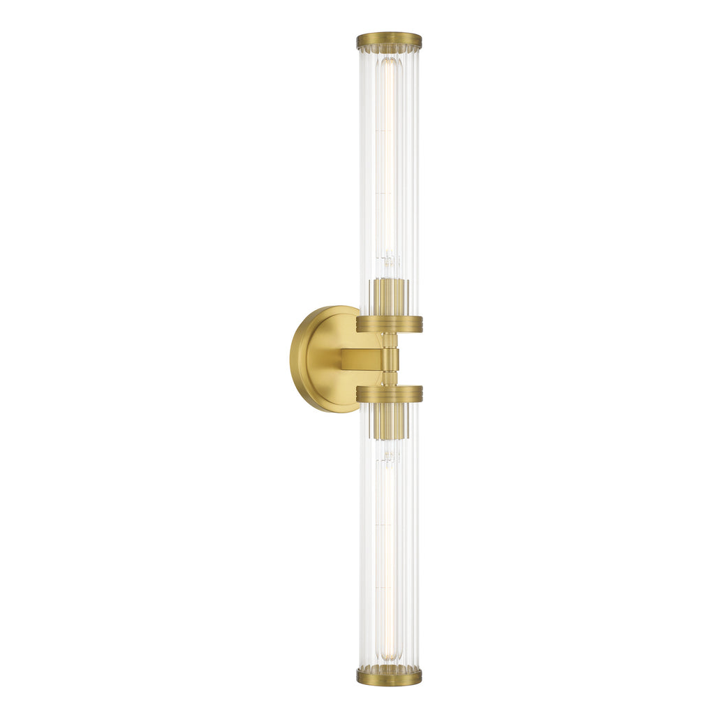 Crystorama Jarvis 29'' LED Sconce in Aged Brass - Front View