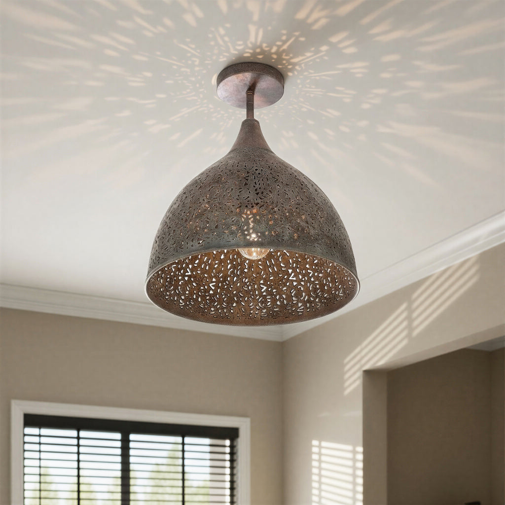 JAS-A5010-FB_CEILING Jasmine 14'' Semi Flush Mount | Lifestyle Image