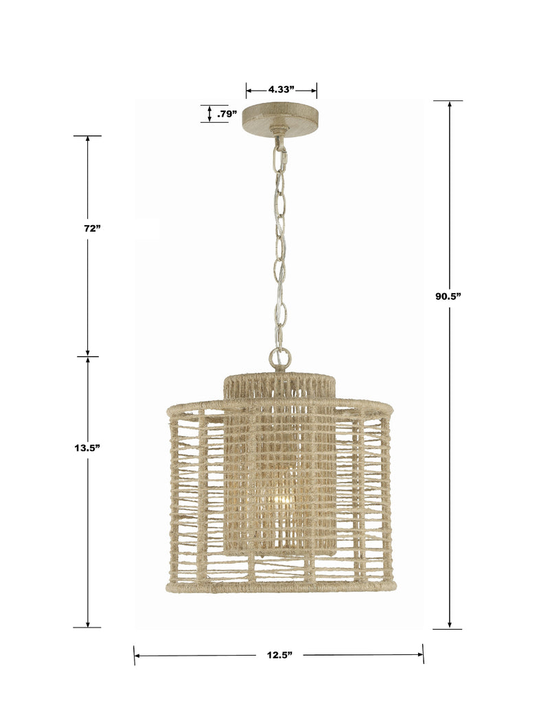 JAY-A5001-BS Jayna 1 Light Mini Pendant | Dimensions Image