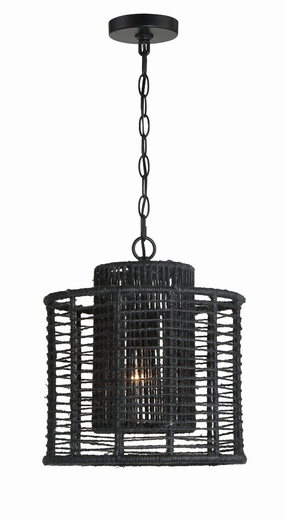 Crystorama-OPEN-BOX Jayna 1 Light Mini Pendant in Matte Black - Additional View