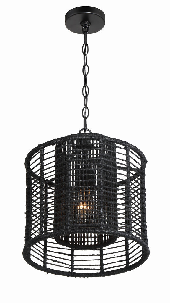Crystorama-OPEN-BOX Jayna 1 Light Mini Pendant in Matte Black - Additional View