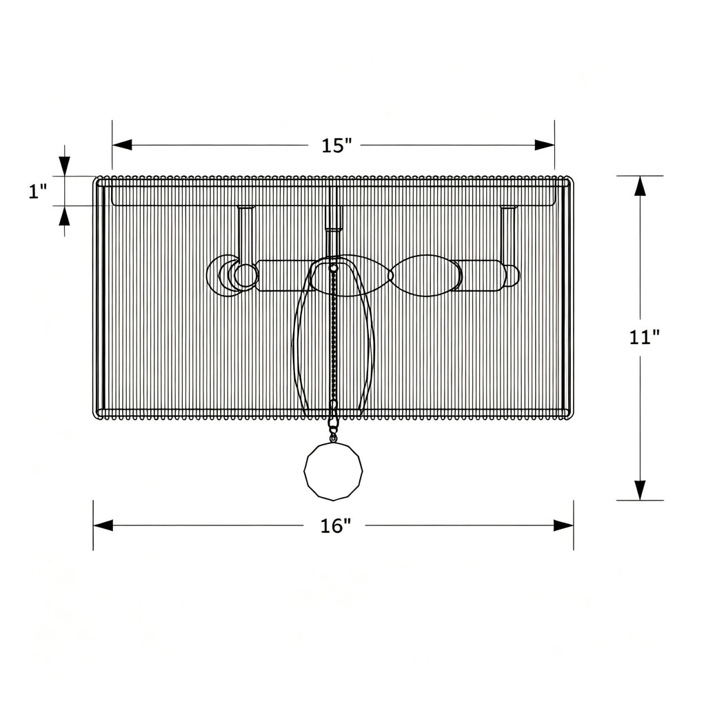 Crystorama Jessa 16'' Flush Mount - Product Dimensions