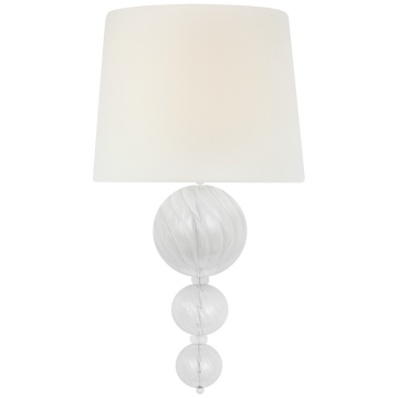 Plaster White and Clear Swirled Glass