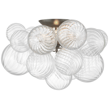 Burnished Silver Leaf and Clear Swirled Glass