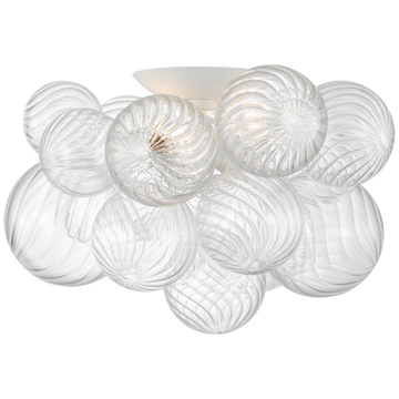 Plaster White and Clear Swirled Glass