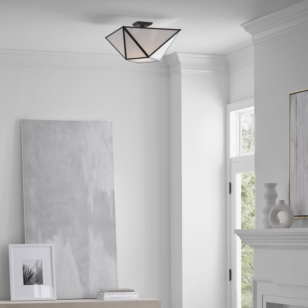 JN4241BZWG Julie Neill Lorino 1 Light Semi-Flush Mount | Lifestyle Image