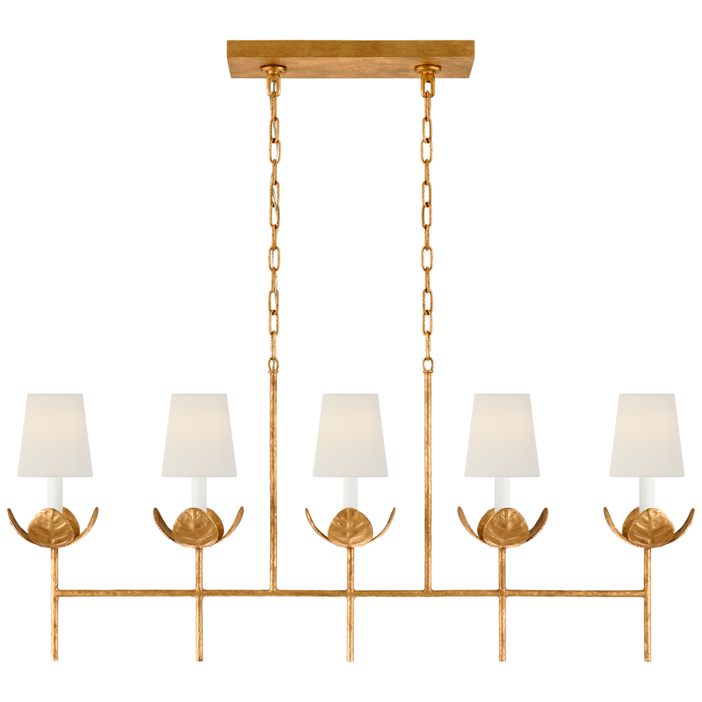 JN5630AGLL Julie Neill Illana 5 Light Linear Chandelier | Main Image
