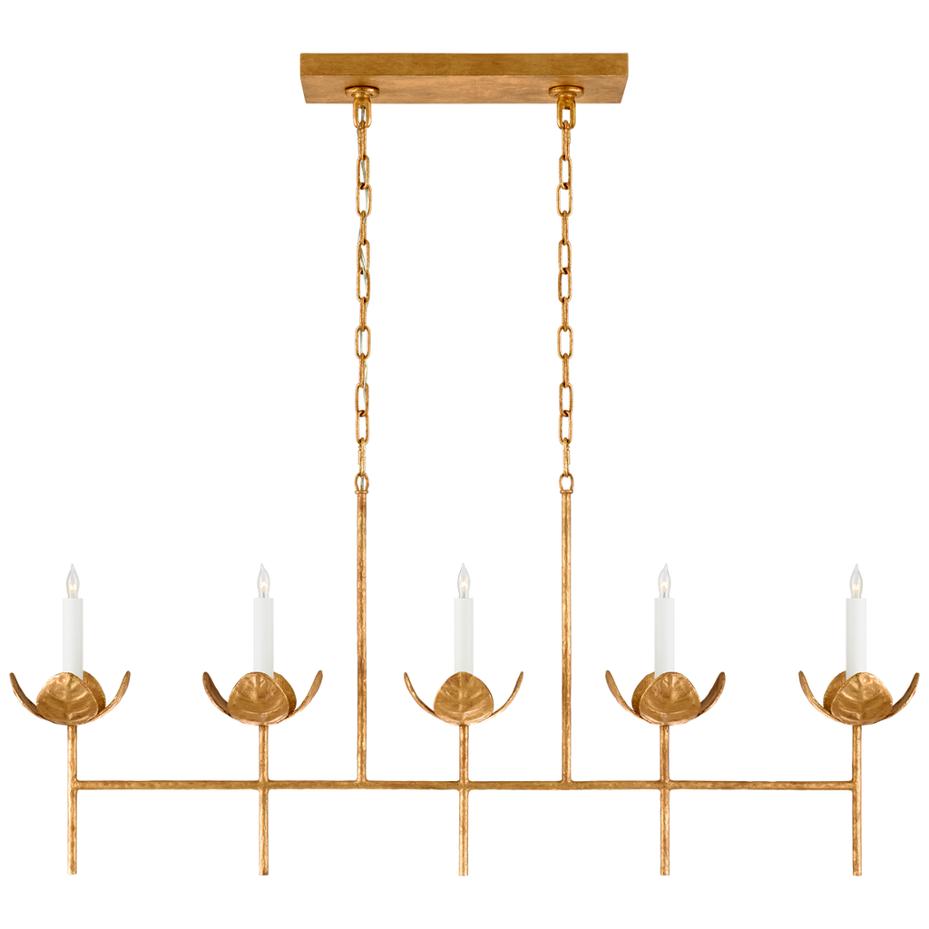 JN5630AGL Julie Neill Illana 5 Light Linear Chandelier | Main Image