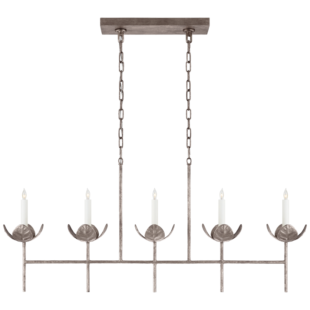 JN5630BSL Julie Neill Illana 5 Light Linear Chandelier | Main Image