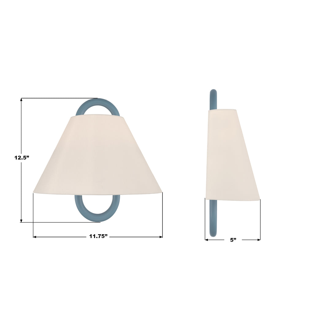 JOJ-801-VG-BL Jojo 11.75'' Sconce | Dimensions Image