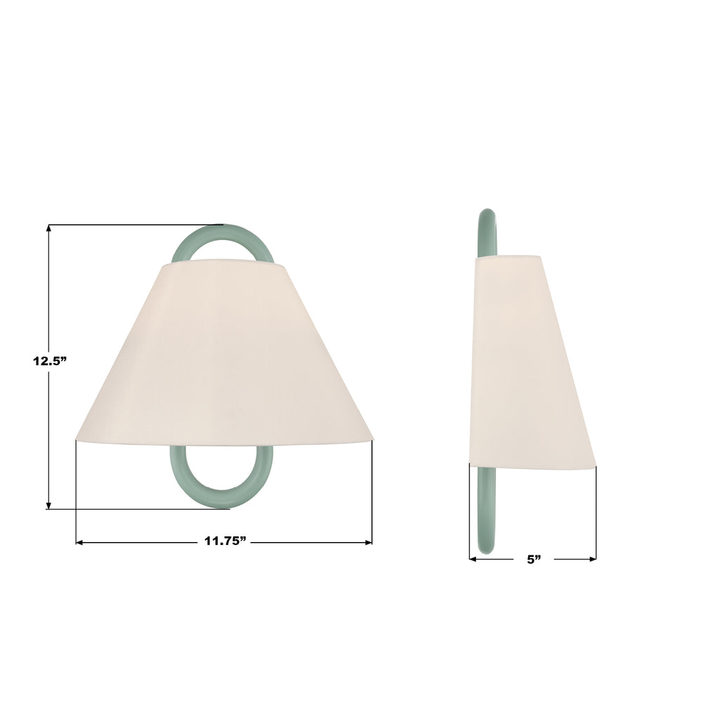 JOJ-801-VG-GR Jojo 11.75'' Sconce | Dimensions Image