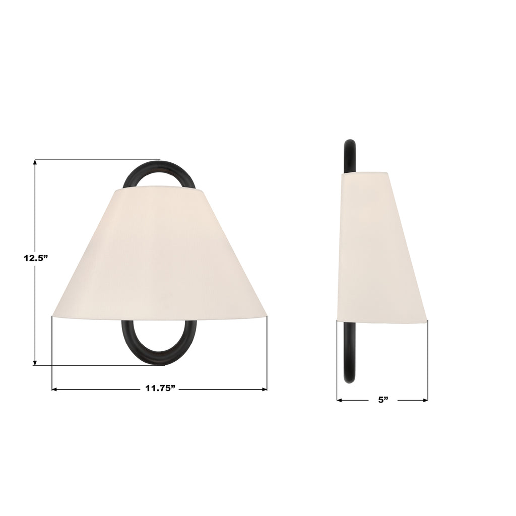 JOJ-801-VG-MK Jojo 11.75'' Sconce | Dimensions Image