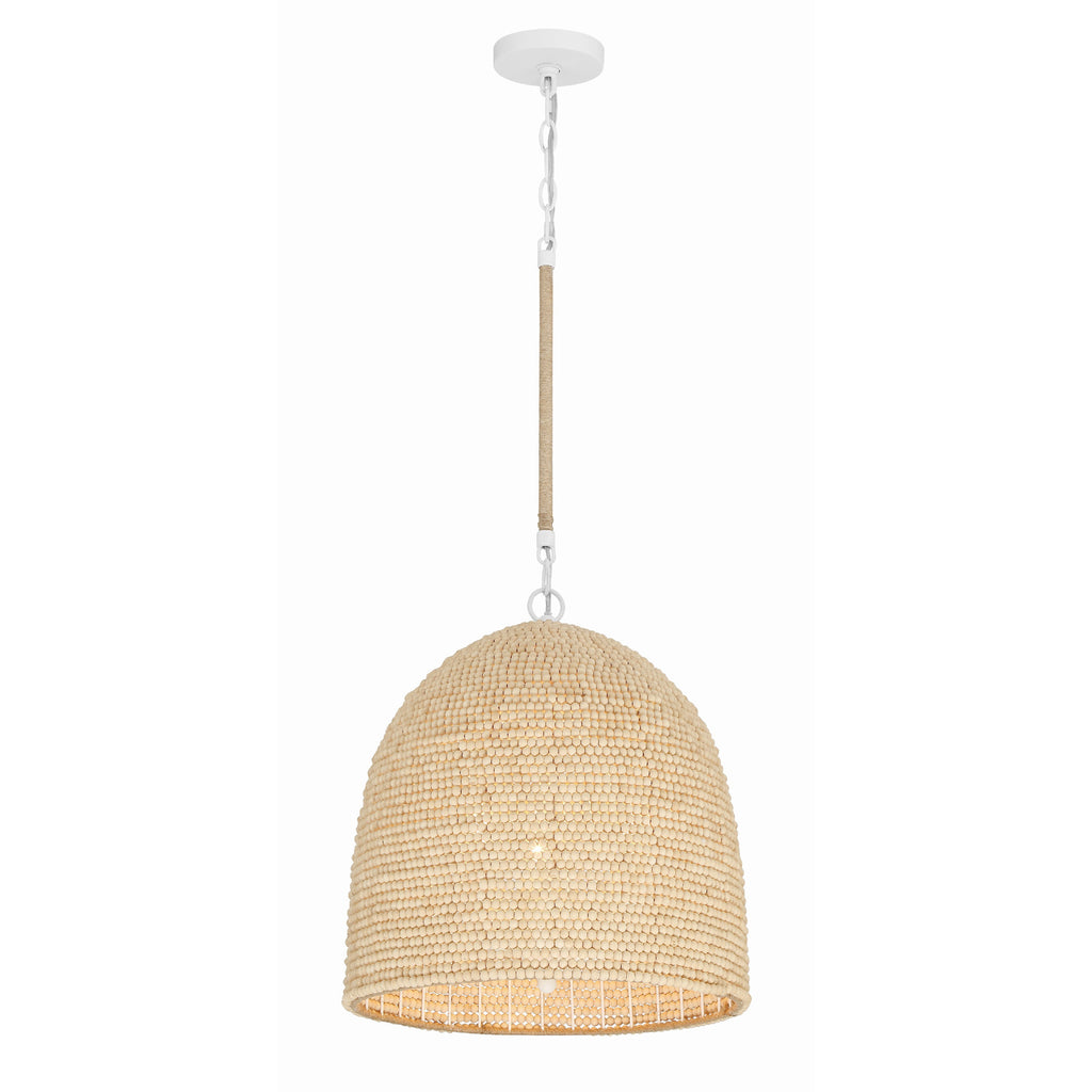 Crystorama Jasper 16'' Pendant in Matte White - Front View