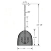 Crystorama Jasper 16'' Pendant - Product Dimensions