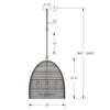 Crystorama Jasper 20'' Pendant - Product Dimensions