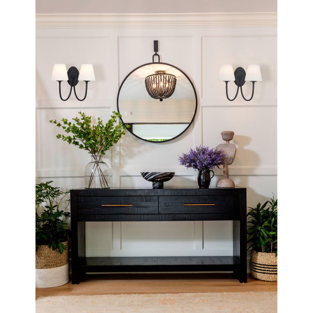 Crystorama Juno 15'' Sconce in Black Forged - Lifestyle View