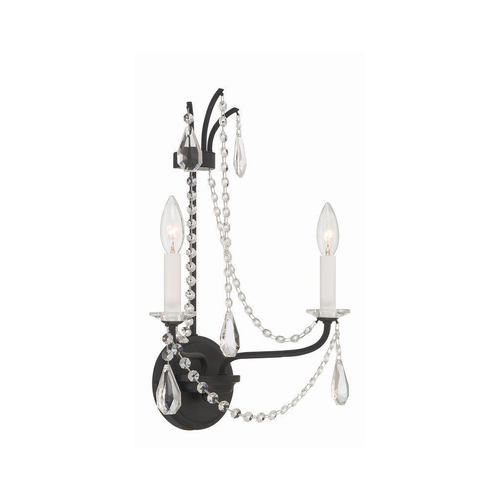 Crystorama Karrington 12.5'' Sconce in Matte Black - Additional View