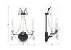 KAR-90902-MK-CL-MWP Karrington 2 Light Sconce | Dimensions Image