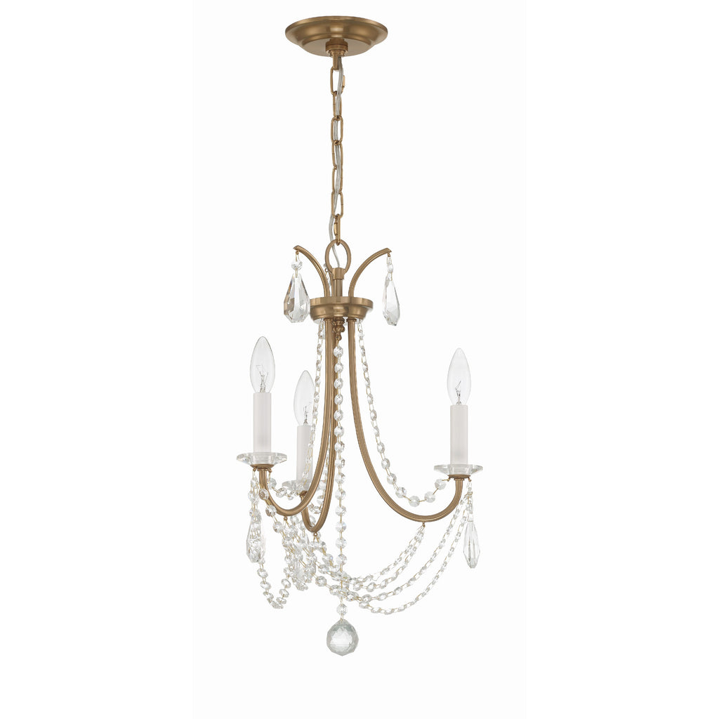 Crystorama Karrington 14'' Chandelier in Aged Brass - Additional View