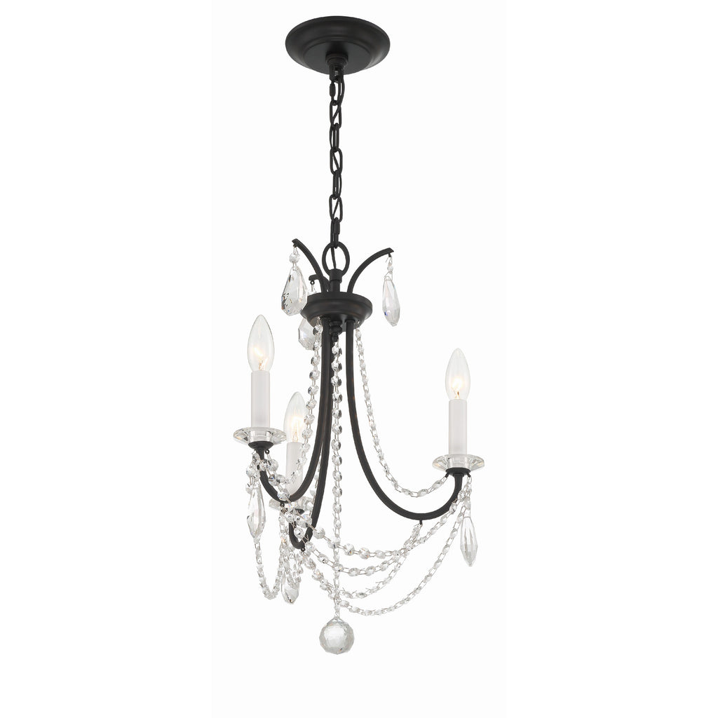 Crystorama Karrington 14'' Chandelier in Matte Black - Additional View