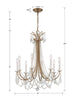 KAR-90908-AG-CL-MWP Karrington 8 Light Chandelier | Dimensions Image