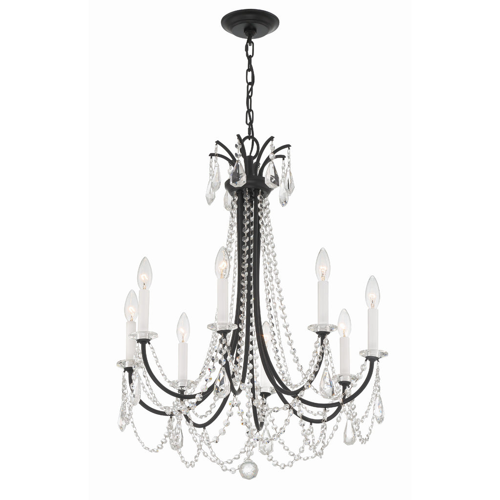 Crystorama Karrington 26'' Chandelier in Matte Black - Additional View