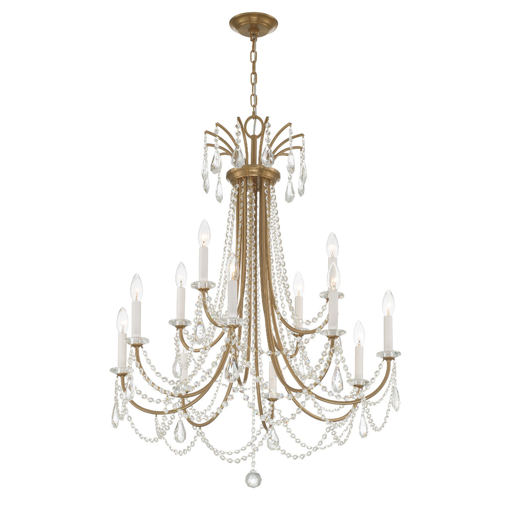 Crystorama Karrington 30'' Chandelier in Aged Brass - Additional View