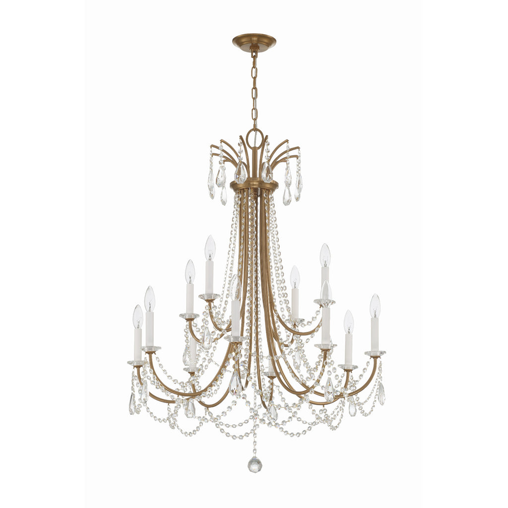 Crystorama Karrington 30'' Chandelier in Aged Brass - Additional View