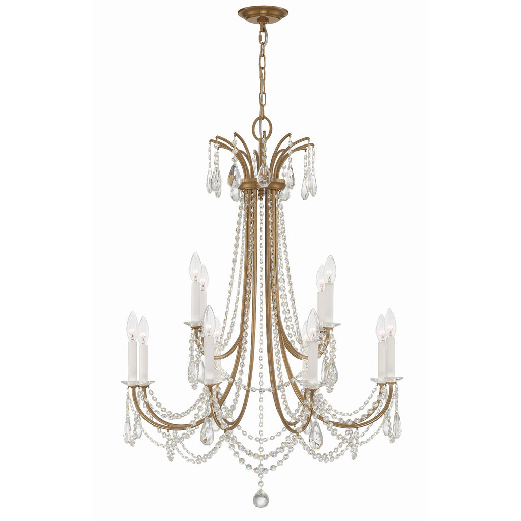 Crystorama Karrington 30'' Chandelier in Aged Brass - Additional View