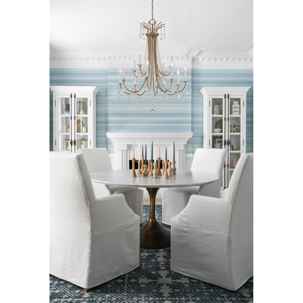 Crystorama Karrington 30'' Chandelier in Aged Brass - Lifestyle View
