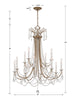 KAR-90912-AG-CL-MWP Karrington 12 Light Chandelier | Dimensions Image