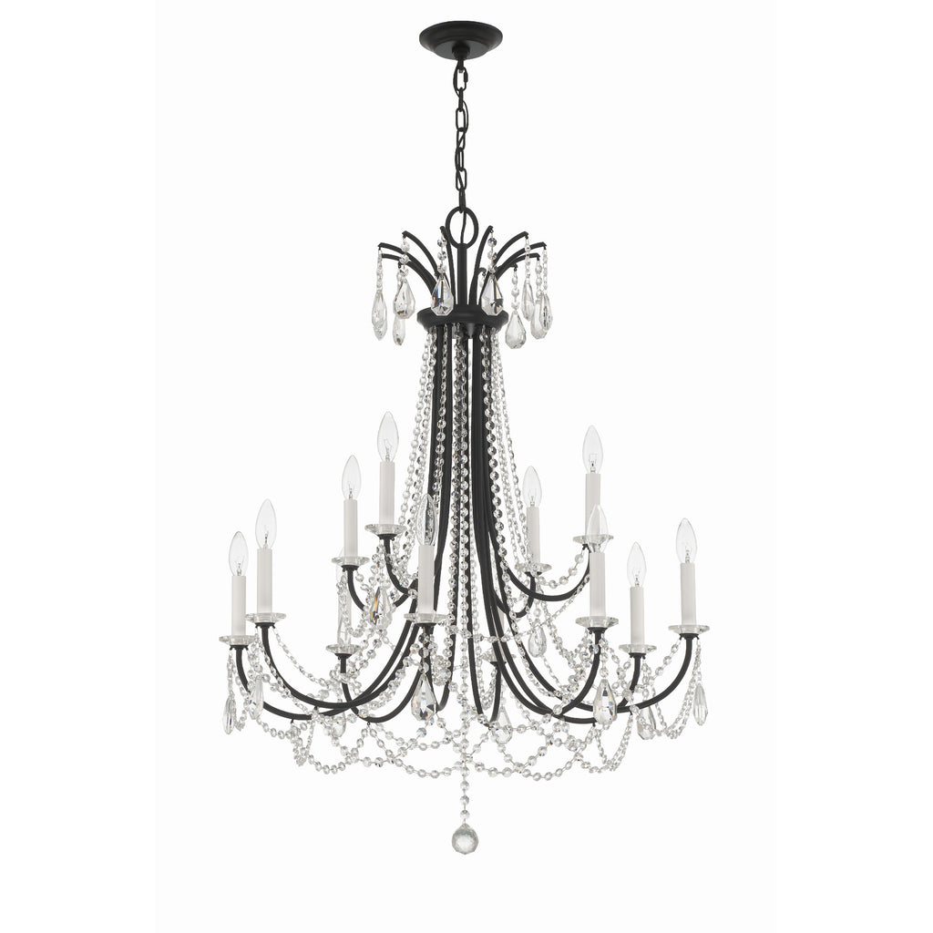 Crystorama Karrington 30'' Chandelier in Matte Black - Additional View