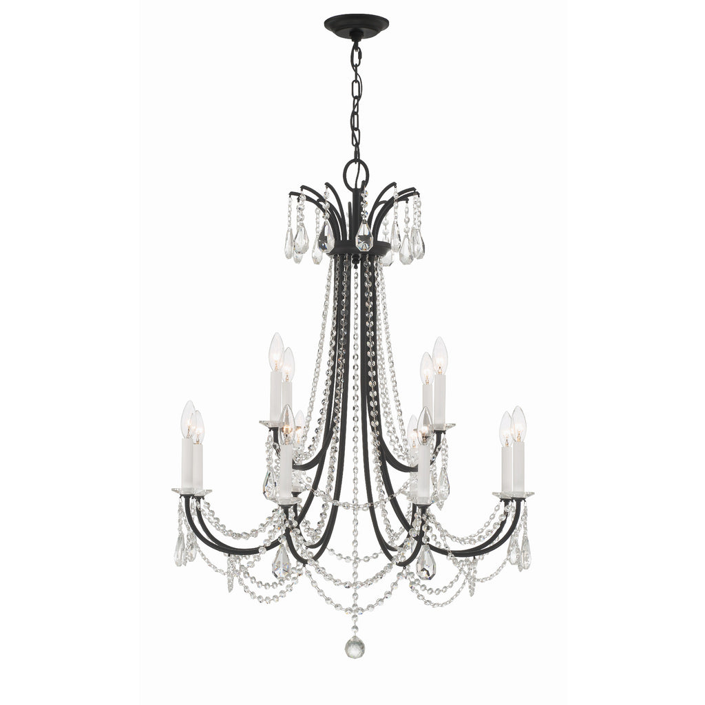 Crystorama Karrington 30'' Chandelier in Matte Black - Additional View