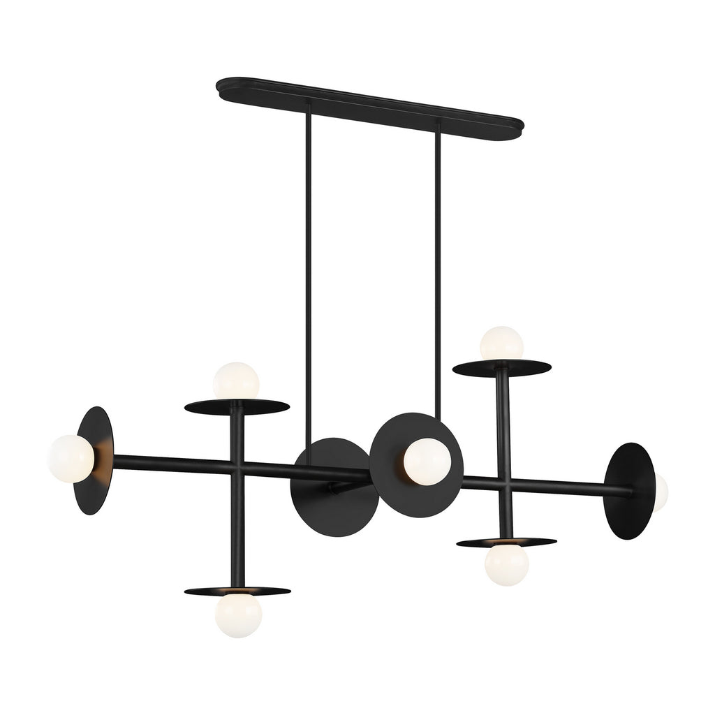 KC1008MBK Nodes 8 Light Linear Chandelier | Main Image
