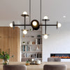 KC1008MBK Nodes 8 Light Linear Chandelier | Lifestyle Image