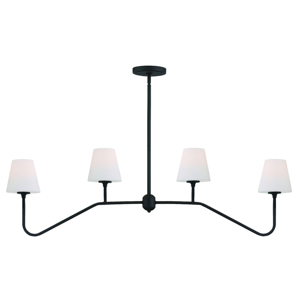 Crystorama-OPEN-BOX Keenan 4 Light Chandelier in Black Forged - Front View