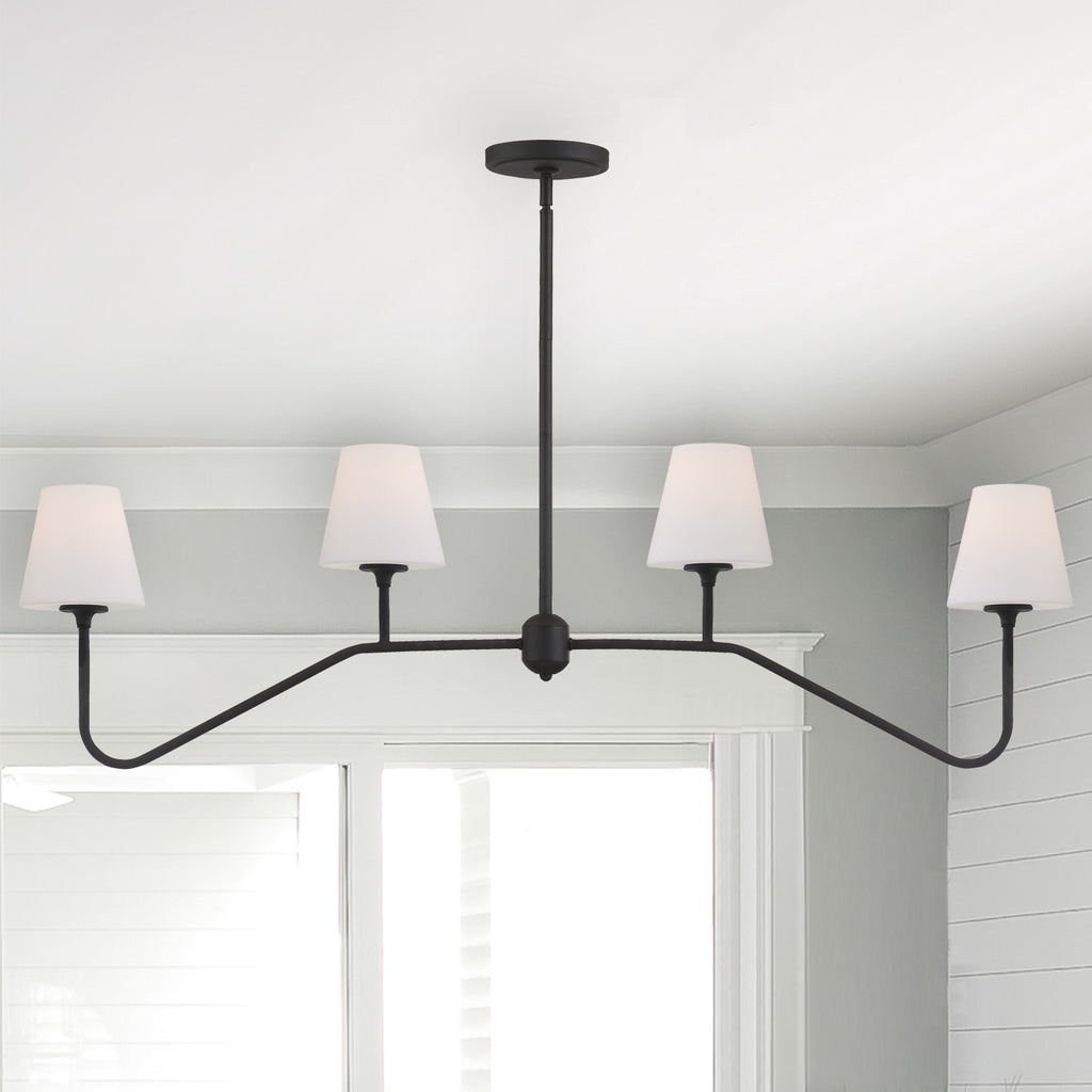 Crystorama-OPEN-BOX Keenan 4 Light Chandelier in Black Forged - Lifestyle View