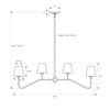 Crystorama Keenan 48'' Linear Chandelier - Product Dimensions