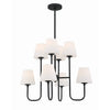 Crystorama Keenan 28'' Chandelier in Black Forged - Front View